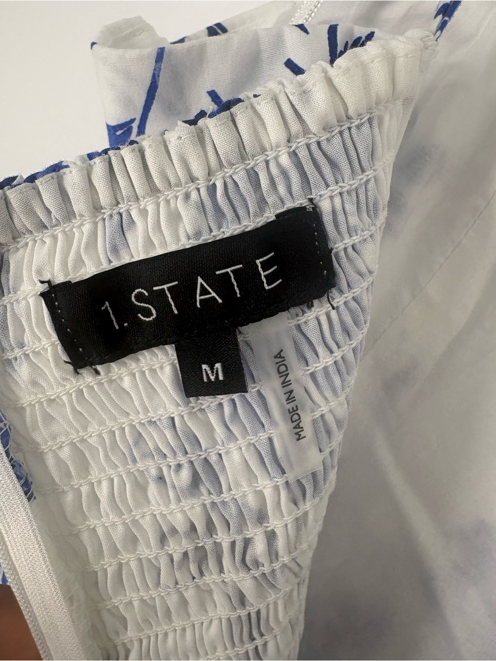 New 1. State Blue & White Floral Tie-Shoulder Midi Dress size Medium - Picture 4 of 5